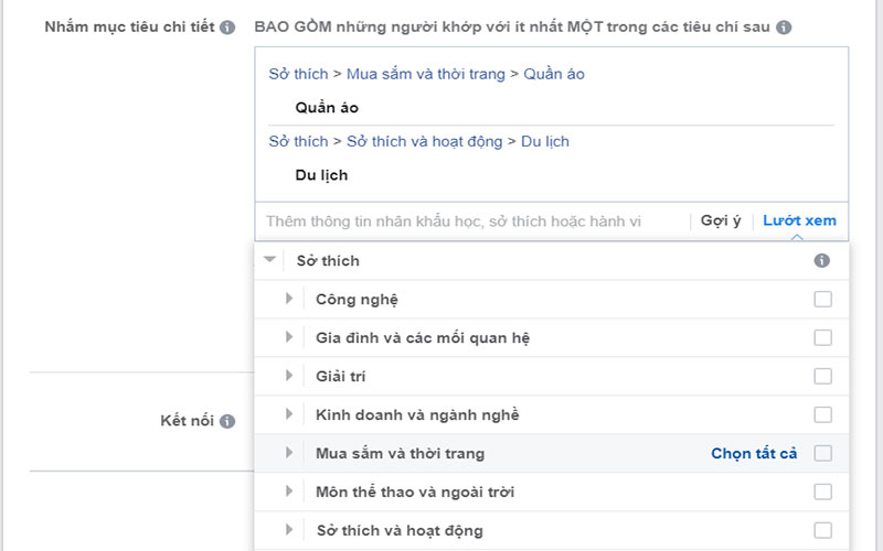 target đối tương trên facebook